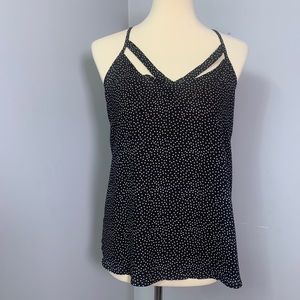 Ro & De black and white polka dot top